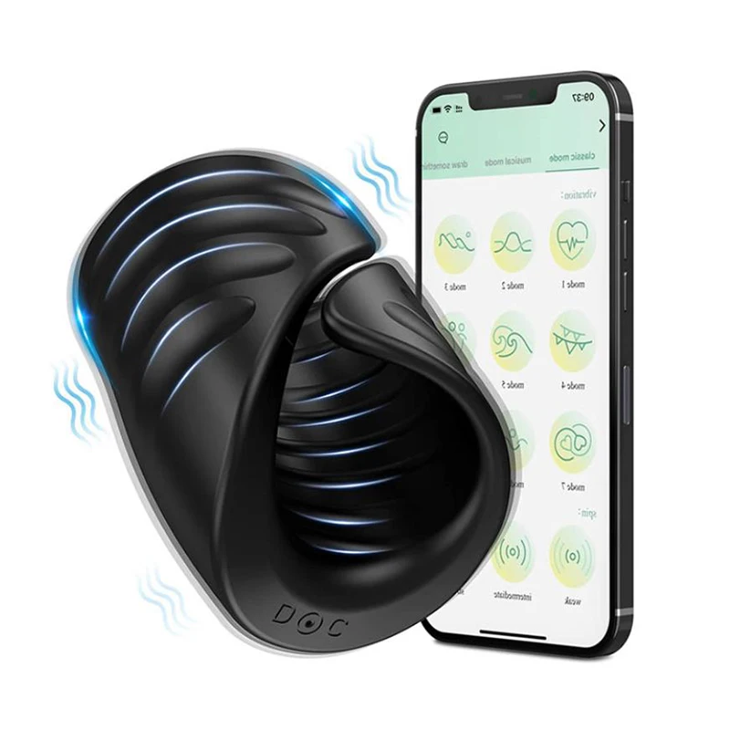 Vibratore HESEKS per allenamento con controllo APP, masturbatore maschile, giocattoli sessuali, anello per l'allenamento del glande per uomini_voghion.com