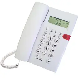Corded Landline Telephone with Caller ID and Redial Function (White)