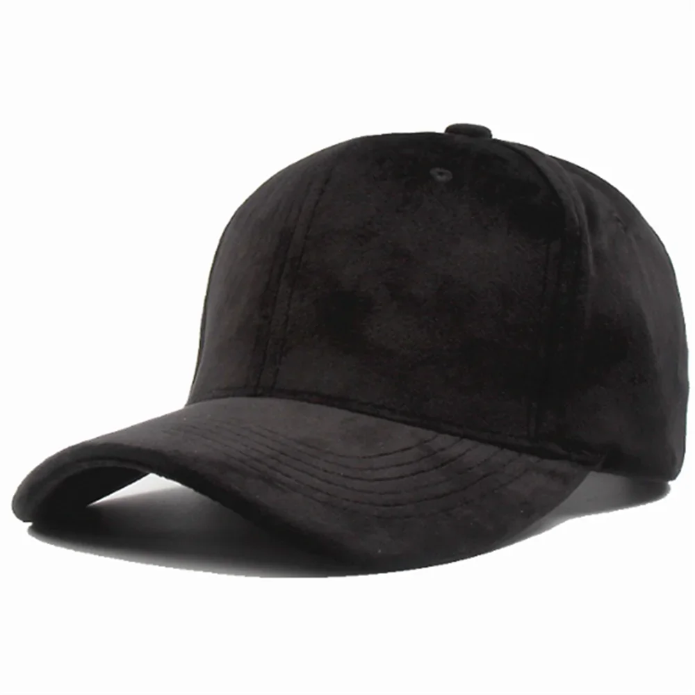 Women's Suede Snapback Baseball Cap - Black/Grey