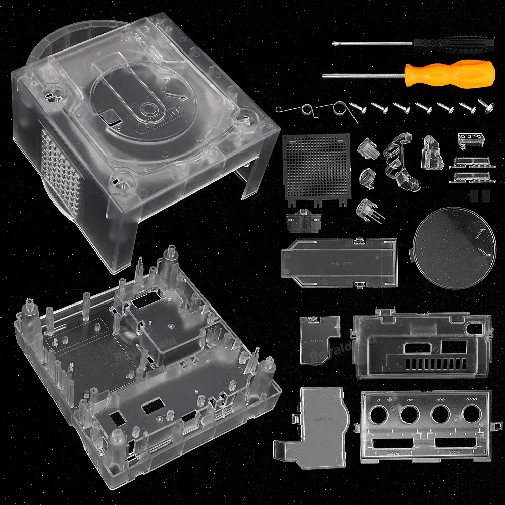8 FARBEN Eisblaues transparentes Gehäuse Ersatzgehäuse für Gamecube NGC DOL-001 und DOL-101 Spielkonsole Gaming-Zubehör – Detail 12