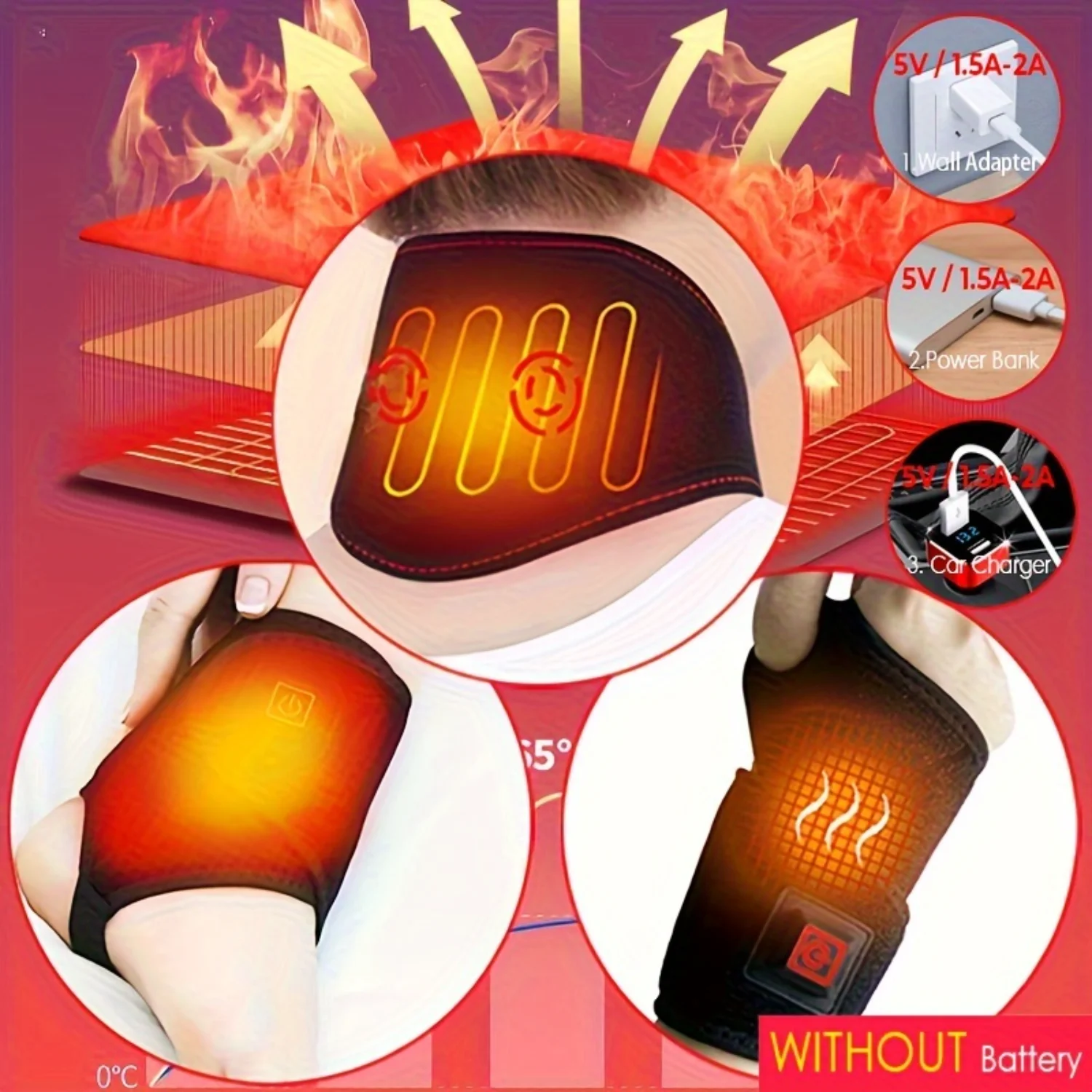 1pc USB Hot Compress Infrared Heating Belt, For Back Neck Wrist Head Foot Bare Ankles, For Sports Fitness Training, Use In Every