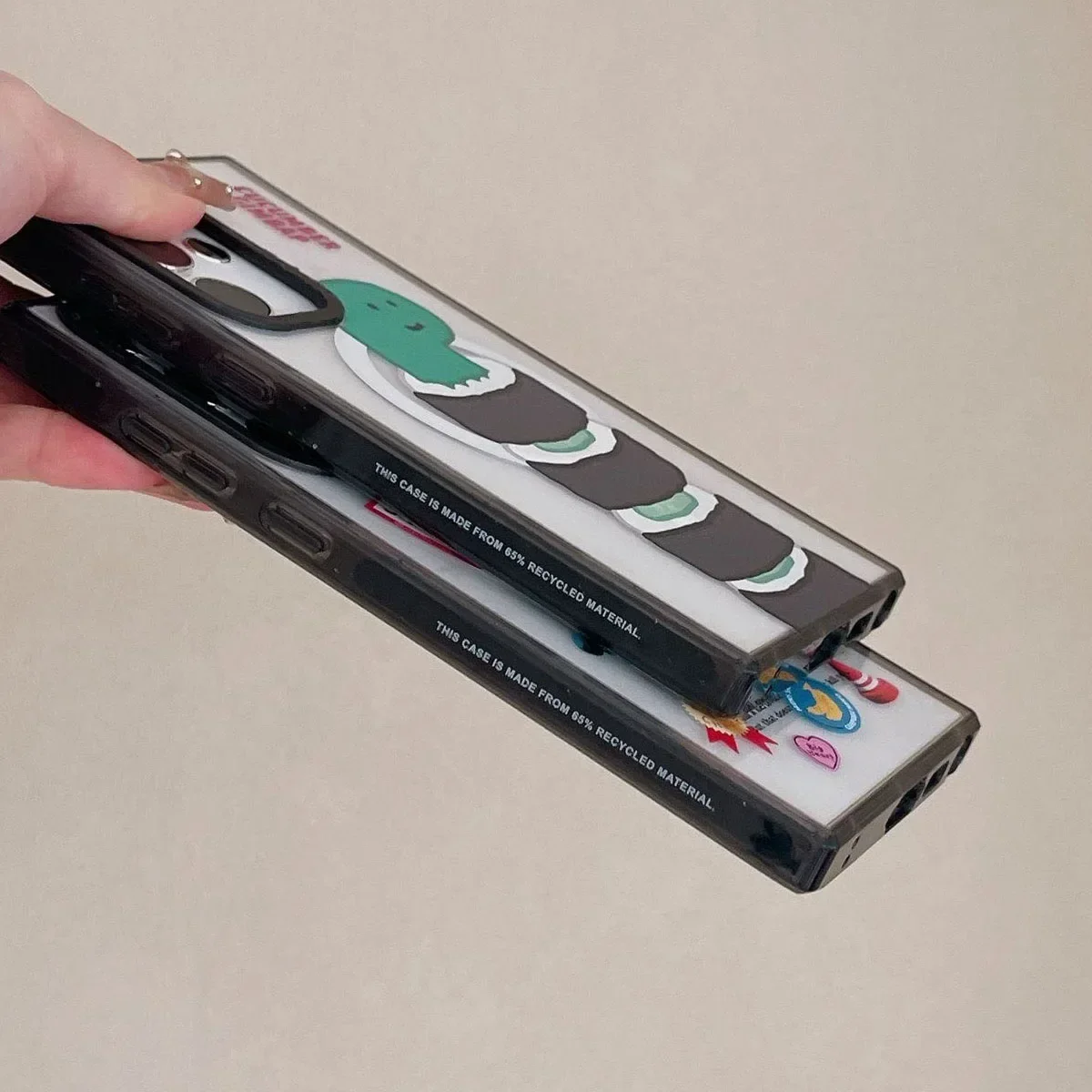 Dinosaur MagSafe Acrylic Black Border Case for Samsung Galaxy S22 Ultra S23 Ultra S24 Ultra Cover Protective Shell