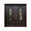 American Wooden Entrance Style Models Mahogany  Double Solid Wood Main Entrance Exterior Entry Front Doors 1