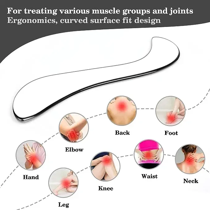 Stainless Steel Gua Sha Face Massage Tool Body Massager Iastm Tool Muscle Scraper for Deep Tissue Scraping Myofascial Release