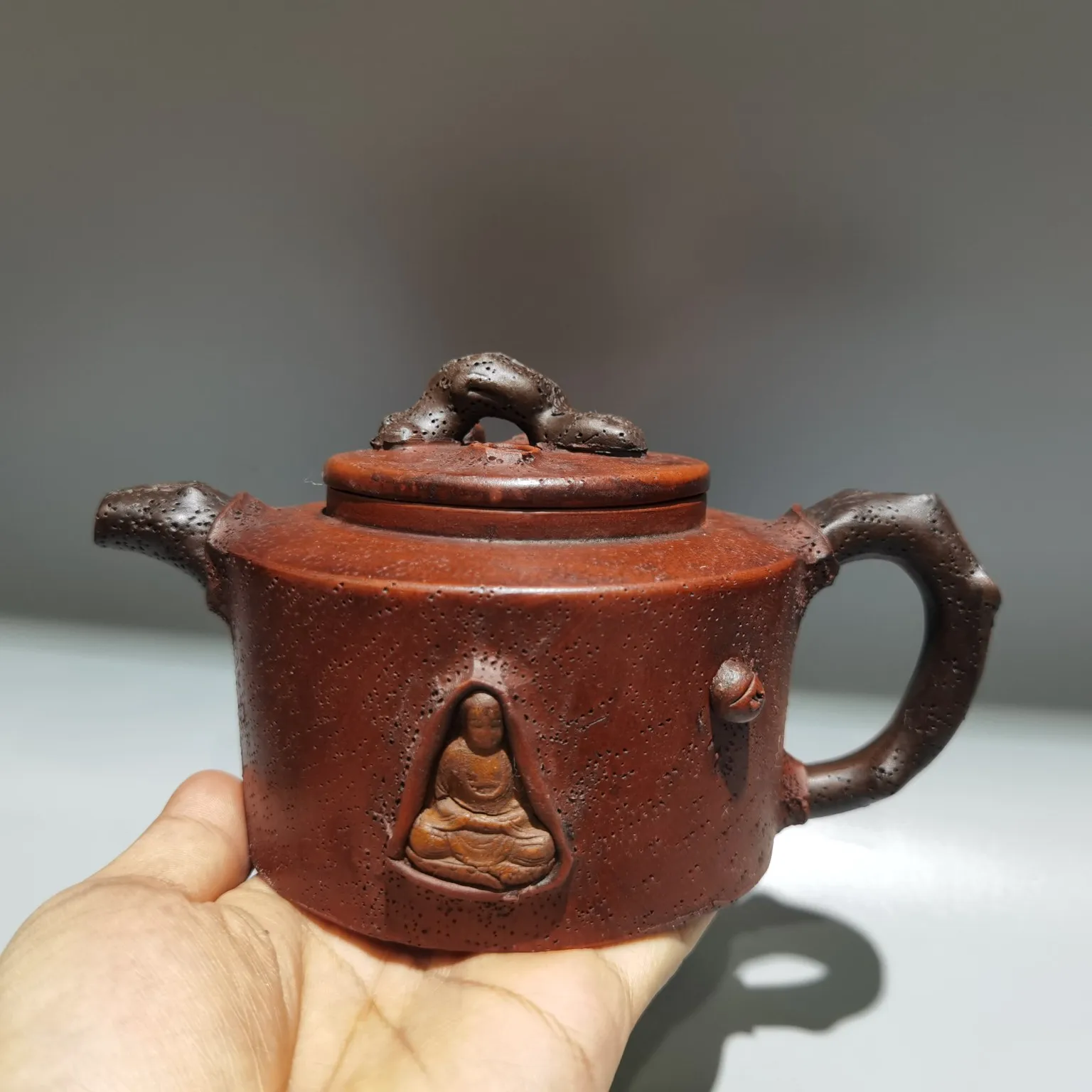 

Chinese Yixing Zisha Clay Teapot Spring supply Pot Jinsha Temple Monk 420ml