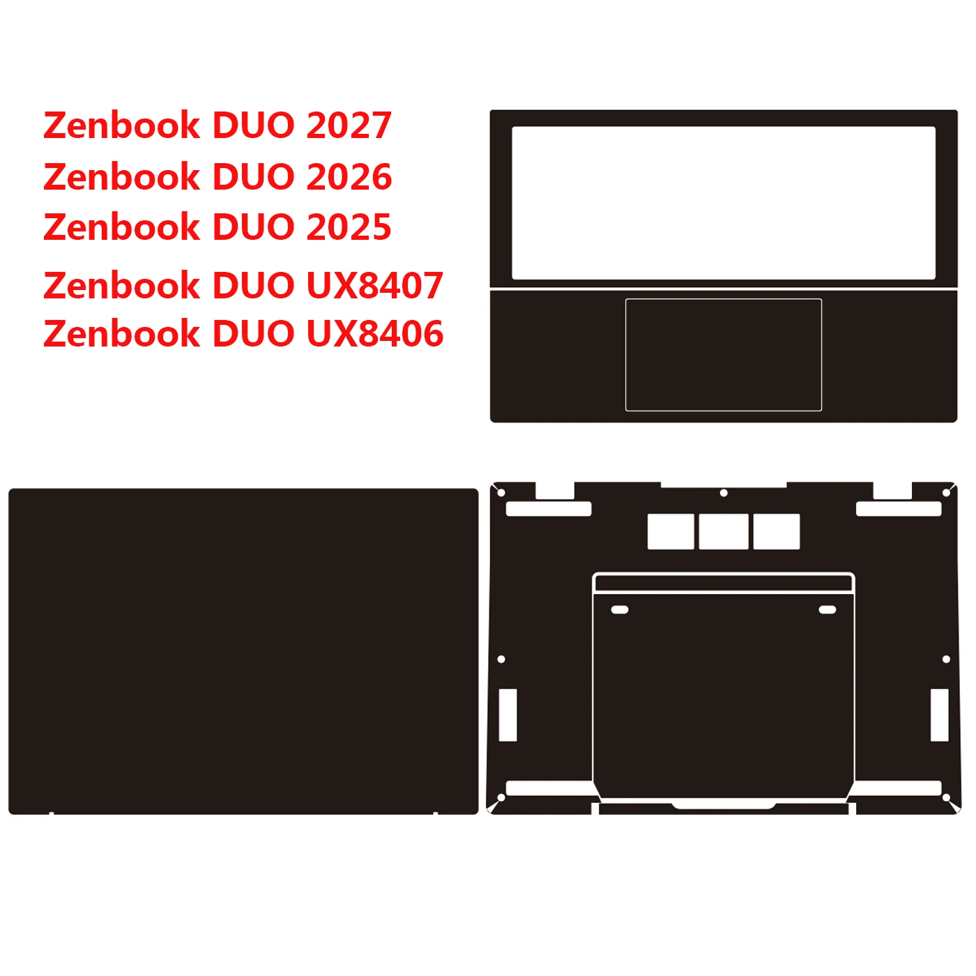 ASUS Zenbook DUO 2026 UX8407AA 2025 UX8406C 노트북 스티커 랩 전체 바디 데칼 보호 커버 무광택/유광택 프리미엄 스킨