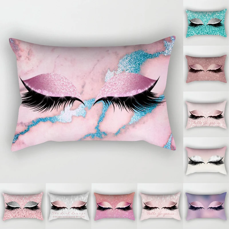 Personalized Eyelash Throw Pillowcase Lash Polyester Cushion Cover Home Decorative Pillow Cases Sofa Decor Pillow Cover