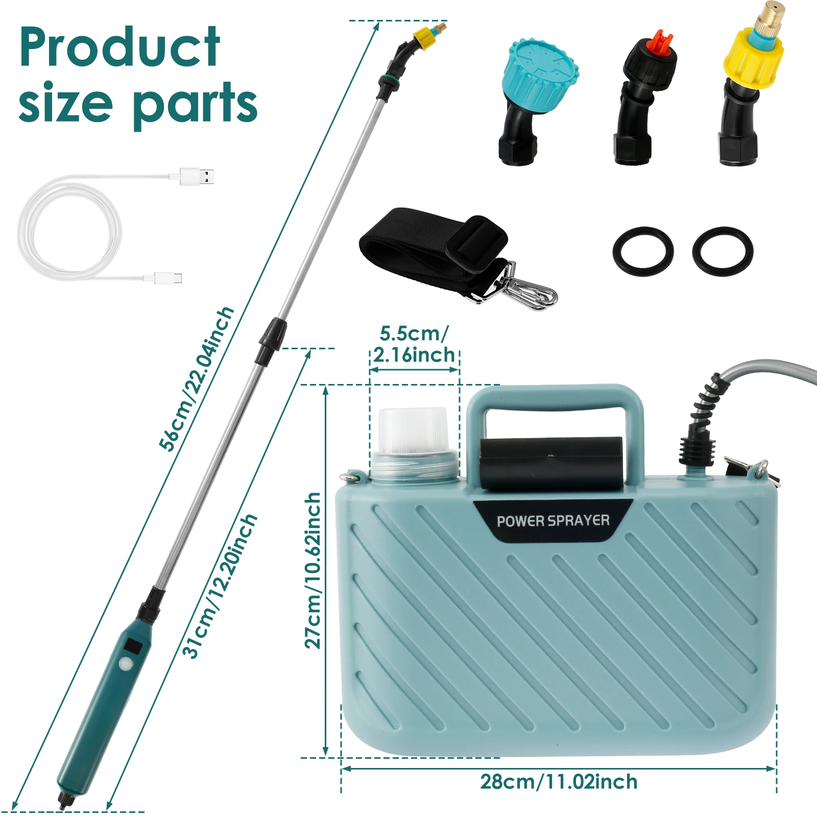 Description Picture 5 of item5L Electric Powered Sprayer Light Shoulder-type Pesticide Irrigation USB Charging 2000/2400mAh Garden Weed Portable Lawn Pump