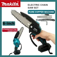 Makita 6Inch Electric Chain Saw Handheld Portable Chainsaw Tree Wood Cutter Pruning Garden Power Tool Compatible 18V Battery