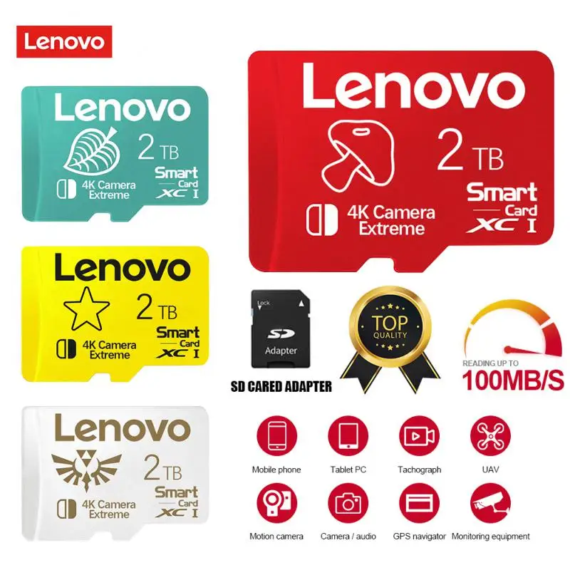 Lenovo Class10 Micro Tf Sd Card 2Tb 1Tb Memory Card Mini Sd Card 128Gb 256Gb 512Gb Sd Memory Card Per Telefono/Nintendo Switch