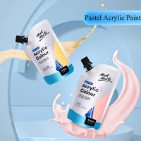 1 Bag Mont Marte Macaron Acrylic Paints 100ml Pastel Color Rich Pigments, Non-Fading, Non-Toxic For Adults Artists Students Art 1