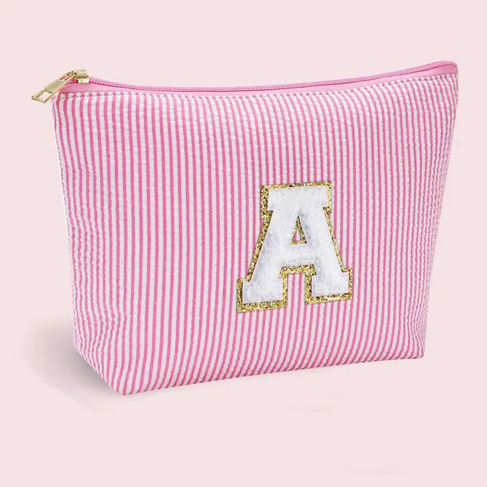 Makeup Pouch Waterproof Letter Cosmetic Storage Bags with Zipper Closure Capacity Makeup Organizer Pouches for Set of 2 Cosmetic 6