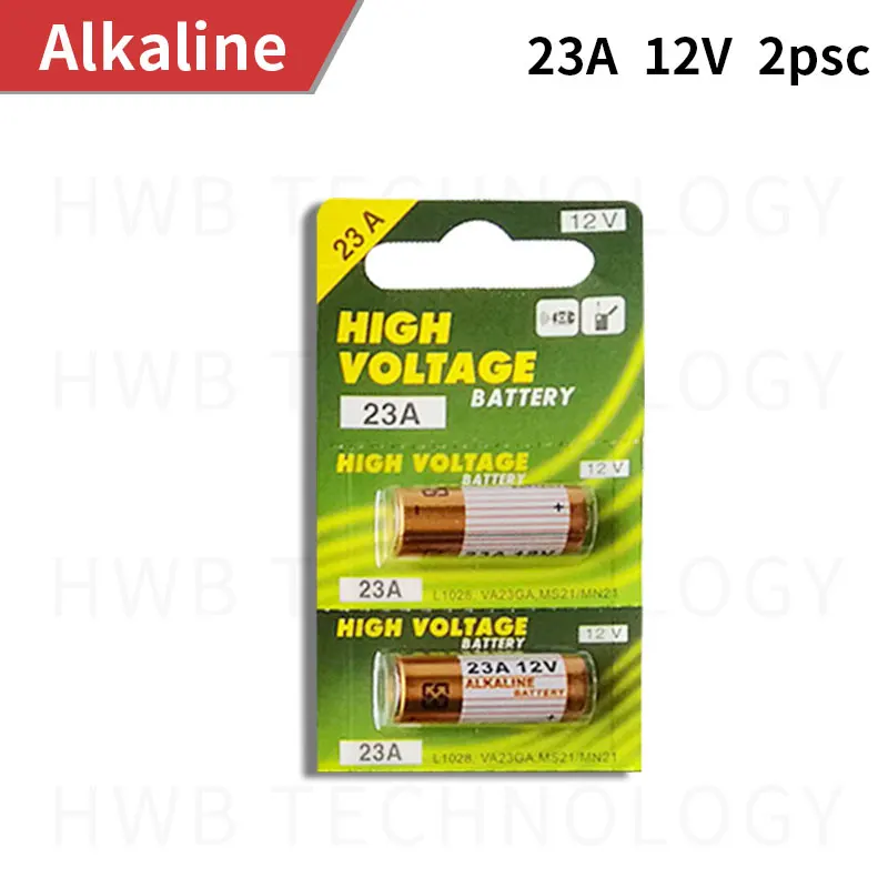 Alkaline Battery 2pcs/Lot 12V 23A Ultra Alkaline Battery High Voltage Battery A23 V23GA MN21 For Calculators /Keyfob Remotes /Alarms