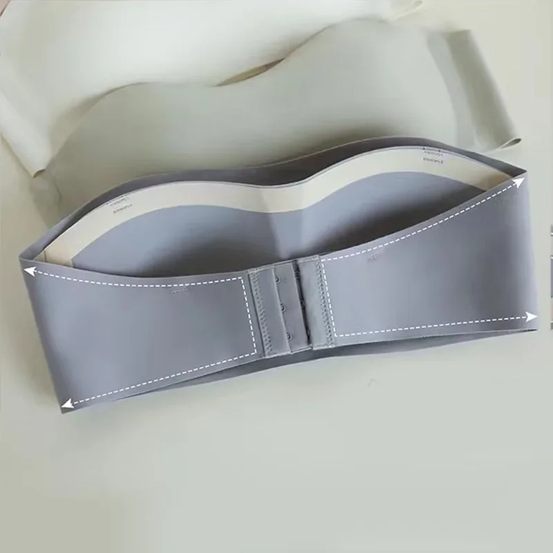 Women Tube Strapless Bra Chest Wrap Bandeau Seamless Breathable Underwear Tops Non Slip Invisible Bralette Push Up Women's Bra 5