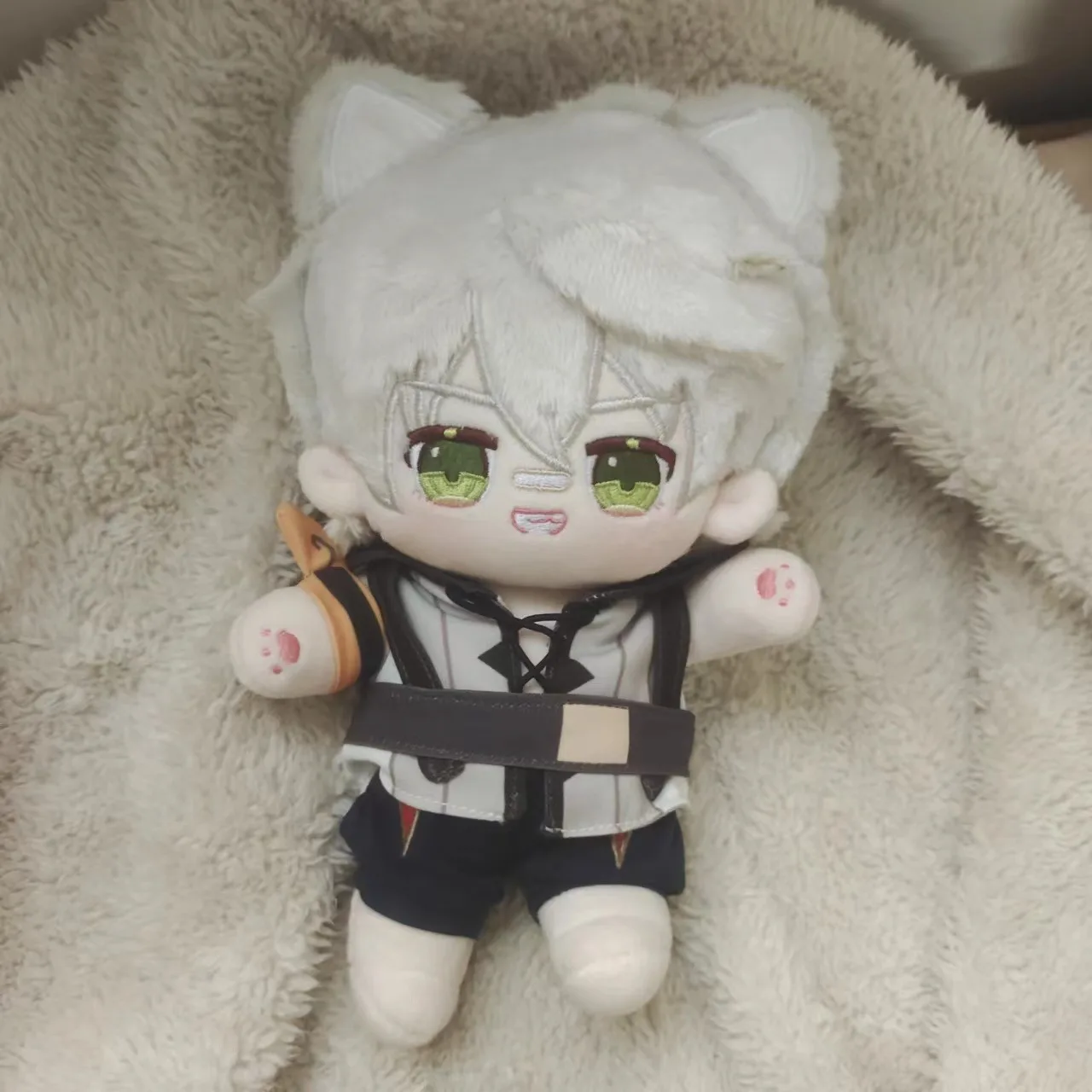

20CM Anime Game Genshin Impact Cosplay Bennett Cute Dress Up Maid Outfit Plush Doll and Cloth Christmas Present