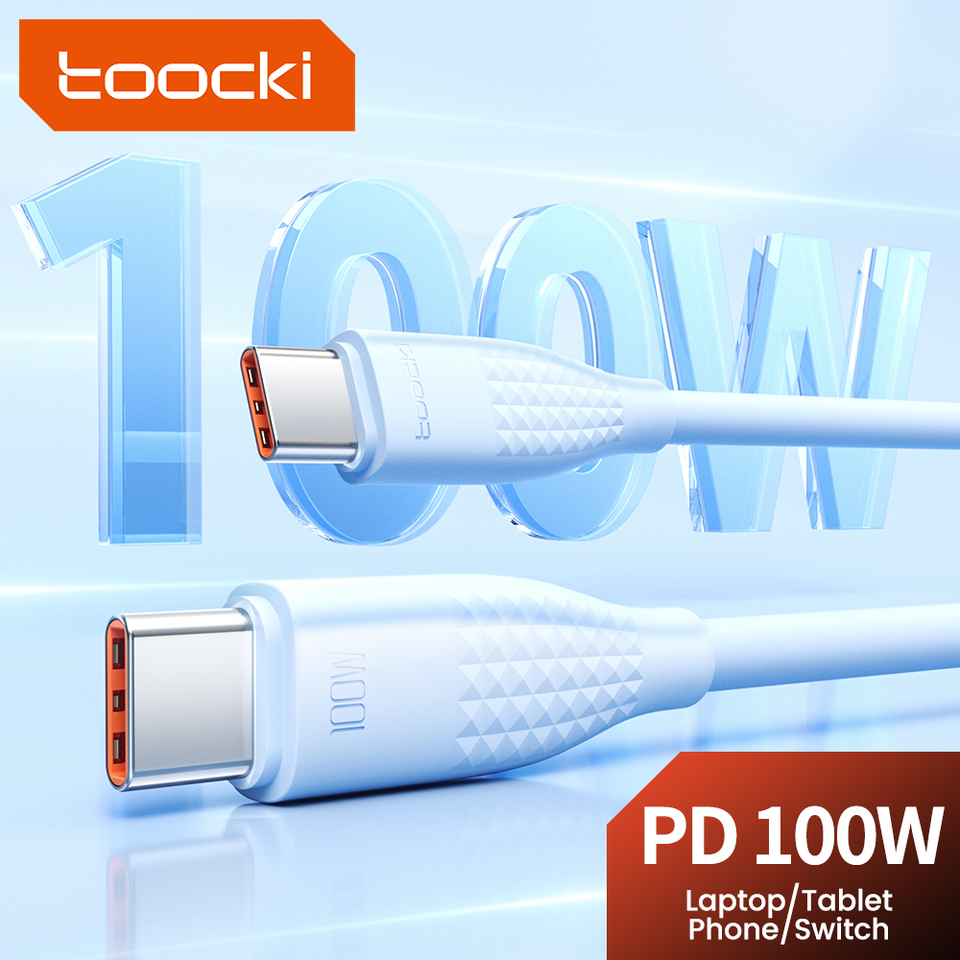 Toocki USB Type C to Type C Cable Fast Charging for iPhone 16 15 Macbook iPad 100W 5A USB C to USB C Cable for Smasung Xiamomi