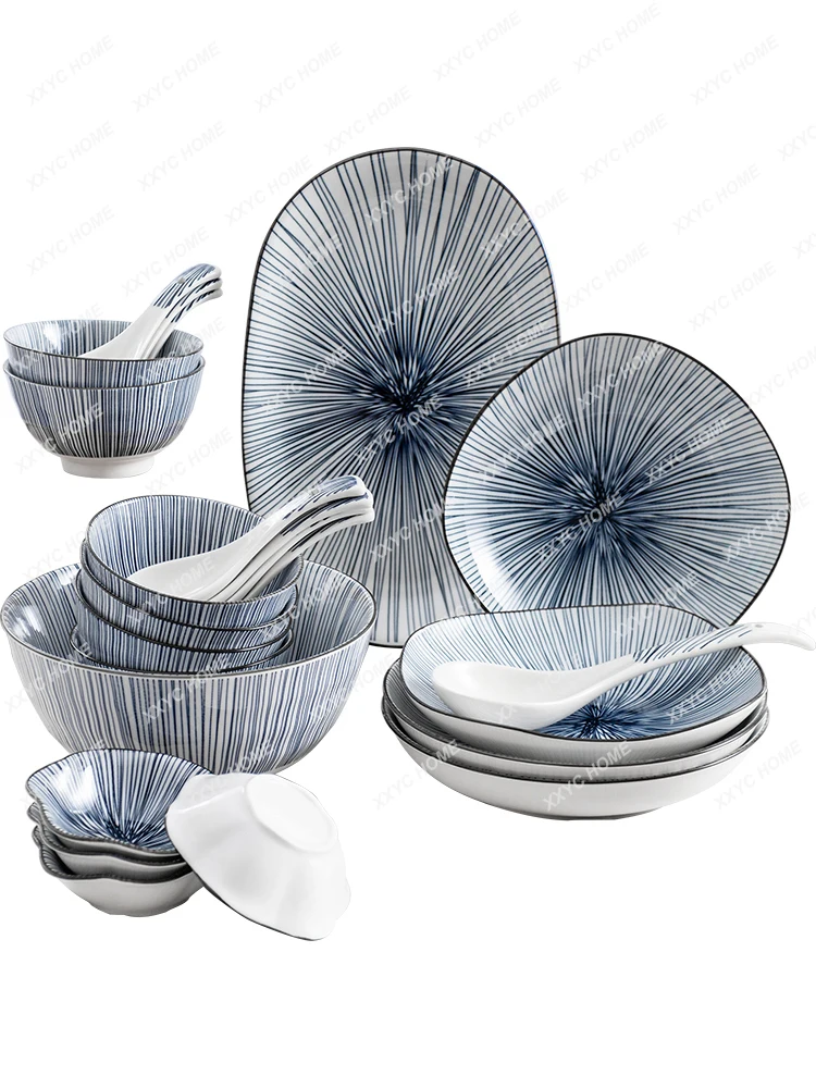 

Creative Ceramic Rice Bowl Plate 4/6 People Combination