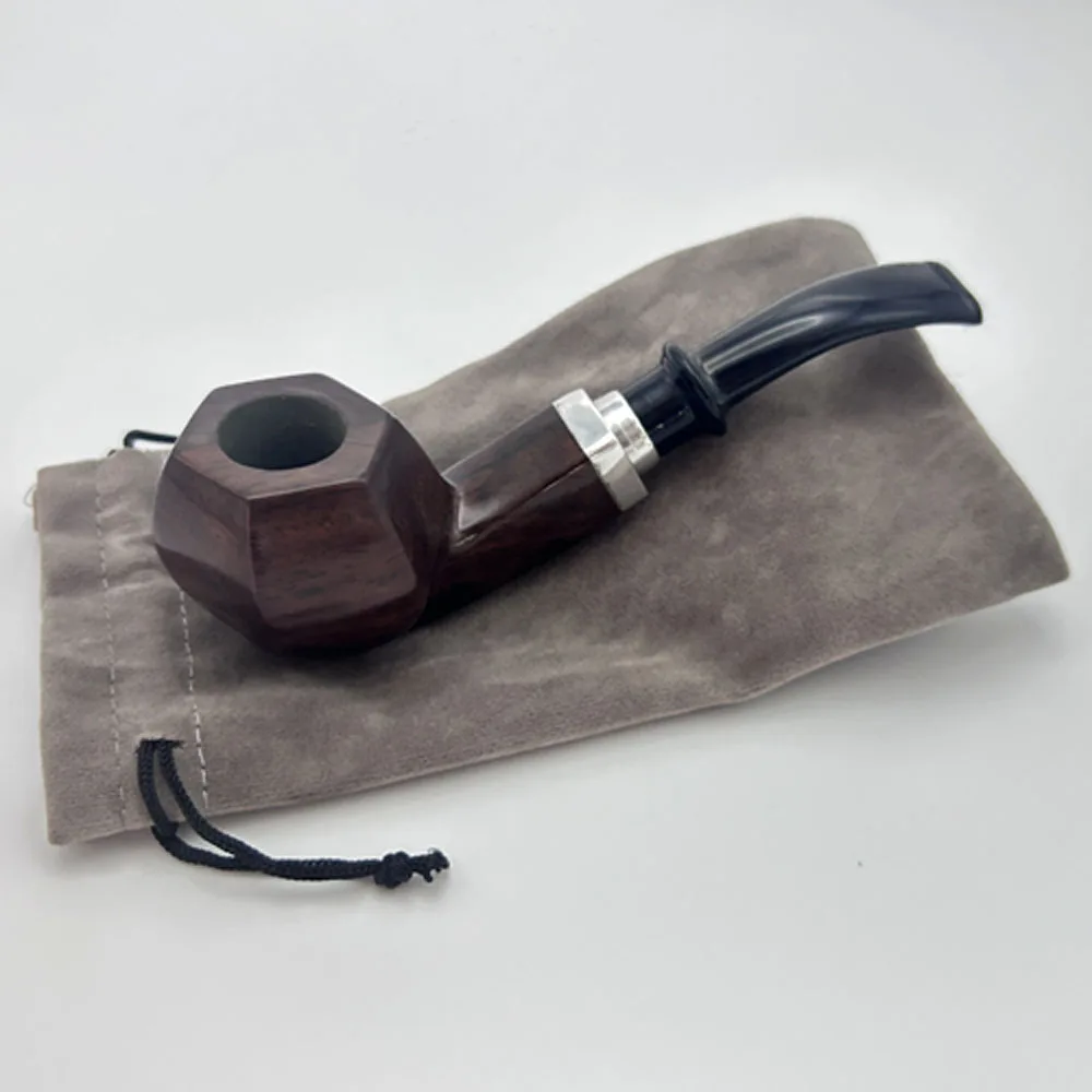 Bent Pipe Ebony Smoking Pipe Solid Wood Filter Wooden 1pcs, tobacco pipe,smoking pipe