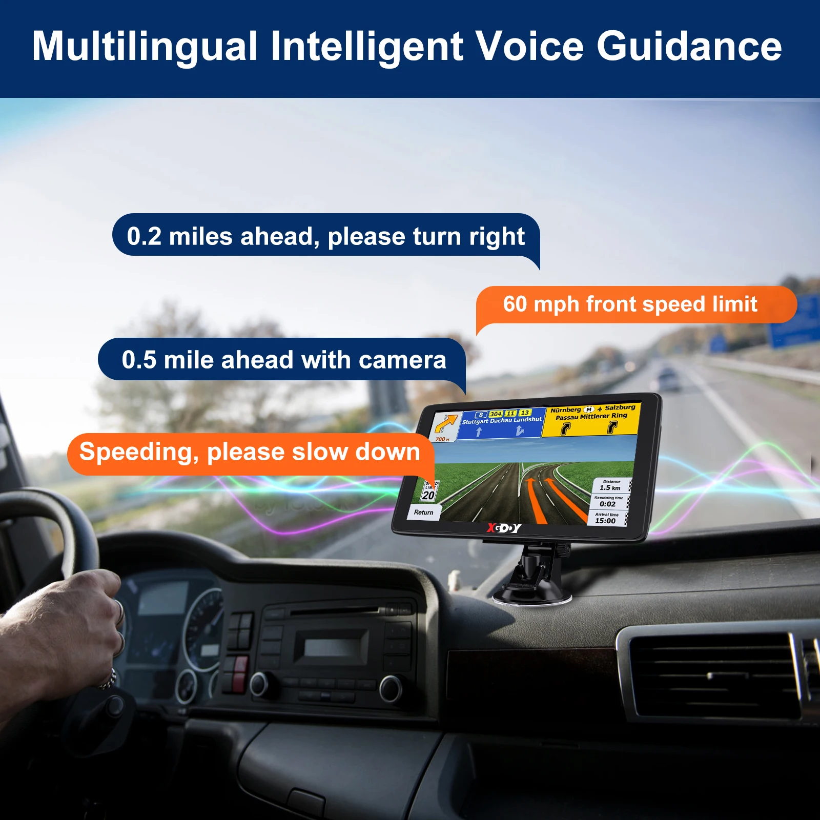XGODY 7" Car GPS Navigation Truck GPS 256M+8G Navigtor Touch Screen Sunshade Sat Nav Navitel Lastest Europe America Maps