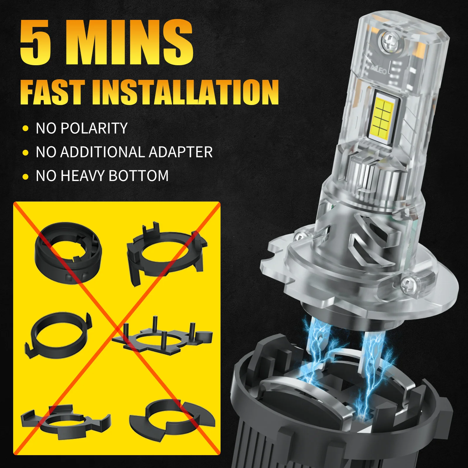 AILEO 2개 LED 라이트 고품질 60000Lm 180W H7 자동차용 CSP 헤드라이트 전구 6500K 화이트 주간 주행등 플러그앤플레이