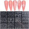 1PCS Black White Nail Stickers Flower Leaf Necklace 3D Sliders Decal Gel Polish Sticker DIY Design Manicure Tips HBJY373-384 4