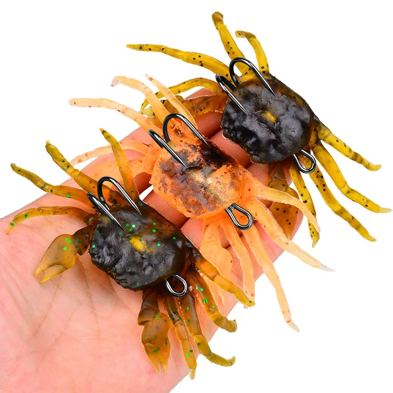 ZUKIBO Artificial Crab Soft Bait 3D Simulation Soft Fishing Lures with Sharp Hooks 130mm 32.5g Sinking Bait Fishing Tool Pesca