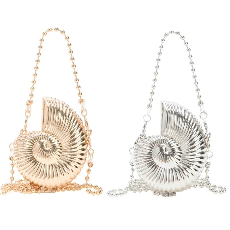 

Small Conch Acrylic Crossbody Bag with Chain Strap Evening Handbag Purse