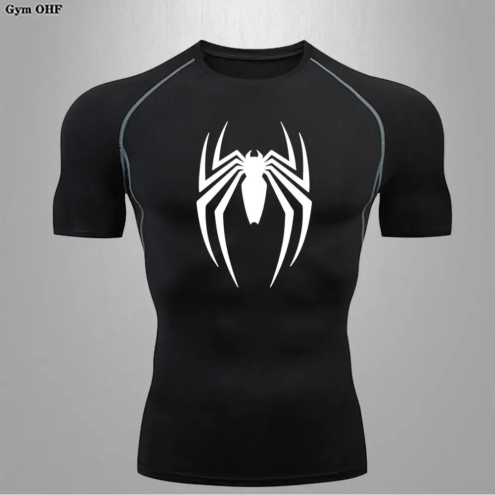 Men Short Sleeve Sports T Shirt Compression Running MMA Workout Quick-Dry