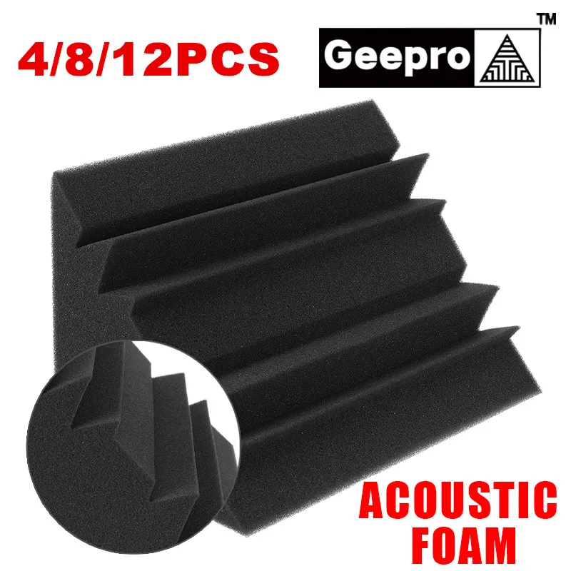 Акустическая пена Geepro 18x18x30 см, звукоизоляция, высокая плотность, огнестойкая ловушка для басов, Звукопоглощающая студийная угловая пена Акустическая пена Geepro 18x18x30 см, звукоизоляция, высокая плотность, огнестойкая ловушка для басов, Звукопоглощающая студийная угловая пена