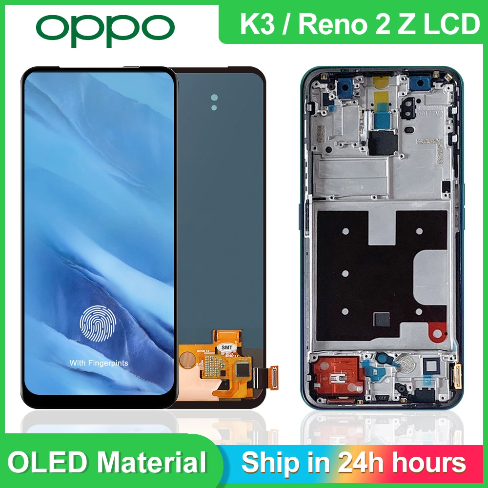 6.53'' AMOLED For OPPO Reno2 Z LCD Display Touch Screen Digitizer Assembly For Oppo K3 LCD Reno 2Z 2F 2 F Display Replacement screen for lcd phones android