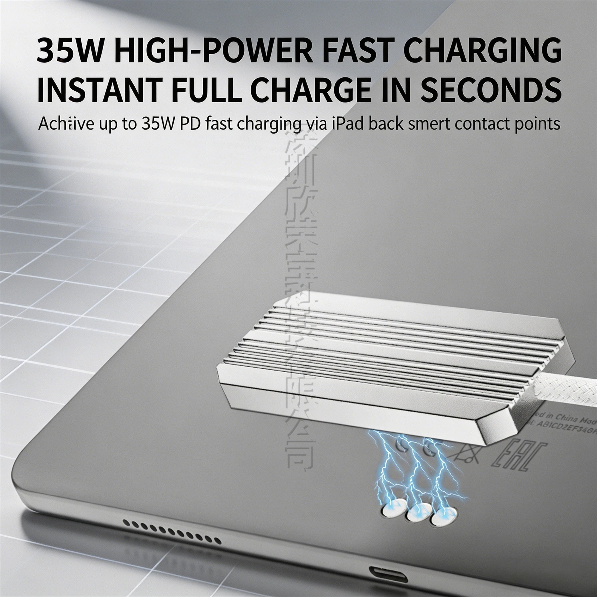 Dual-Port Magnetic Wireless Charger with Fast USB-C Charging Cable