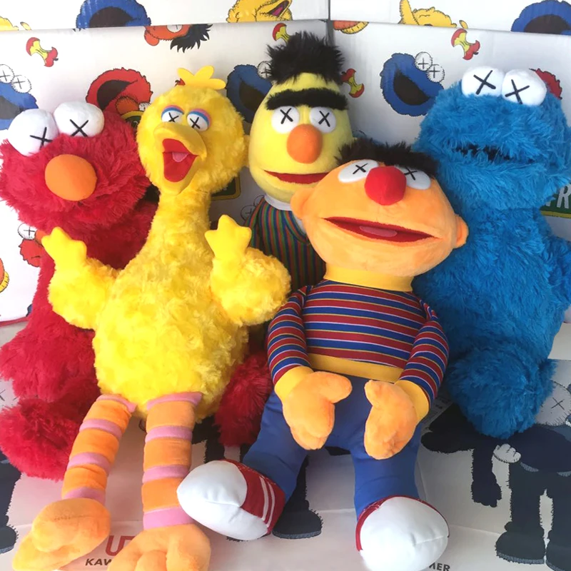Cartoon Animal Model Elmo Big Bird Bert Ernie Garbage Plush Can Action