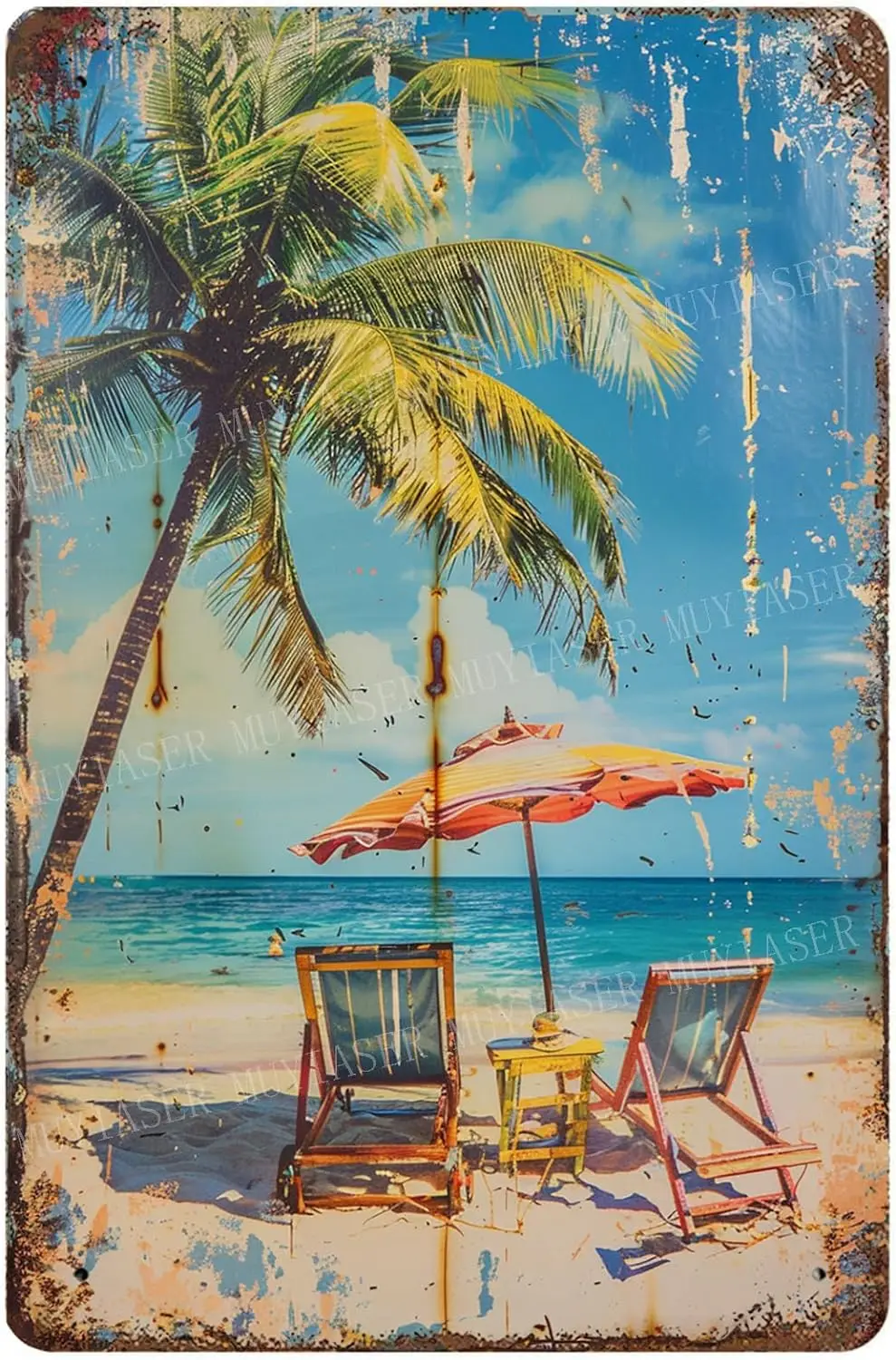 

Металлические знаки, винтажные вывески для пляжа, вывески в стиле ретро, алюминиевая жестяная вывеска для пляжа, кухни, офиса, дома, бара, кафе, Декор, 8x12 дюймов