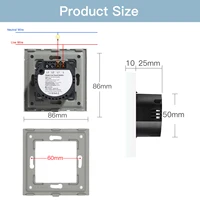 BSEED EU Standard Switches 1/2/3Gang 1Way 2Way White Crystal Glass  Touch Light Switch Intermediate Stair Switch - Image 2