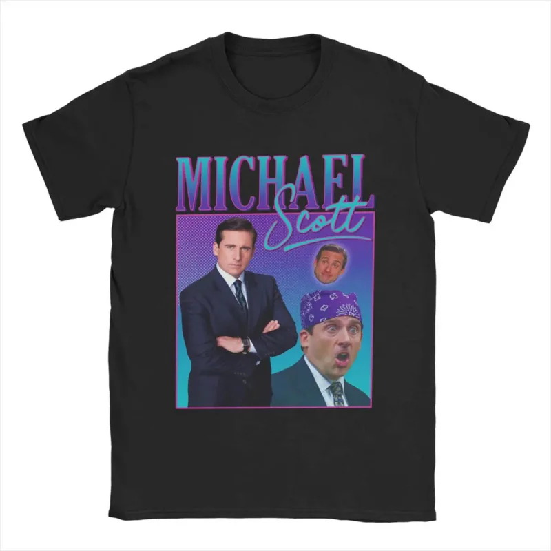 

The Office Michael Scott Homage T-Shirts Men TV Show Vintage Cotton Tees Crew Neck Short Sleeve T Shirt New Arrival Clothing