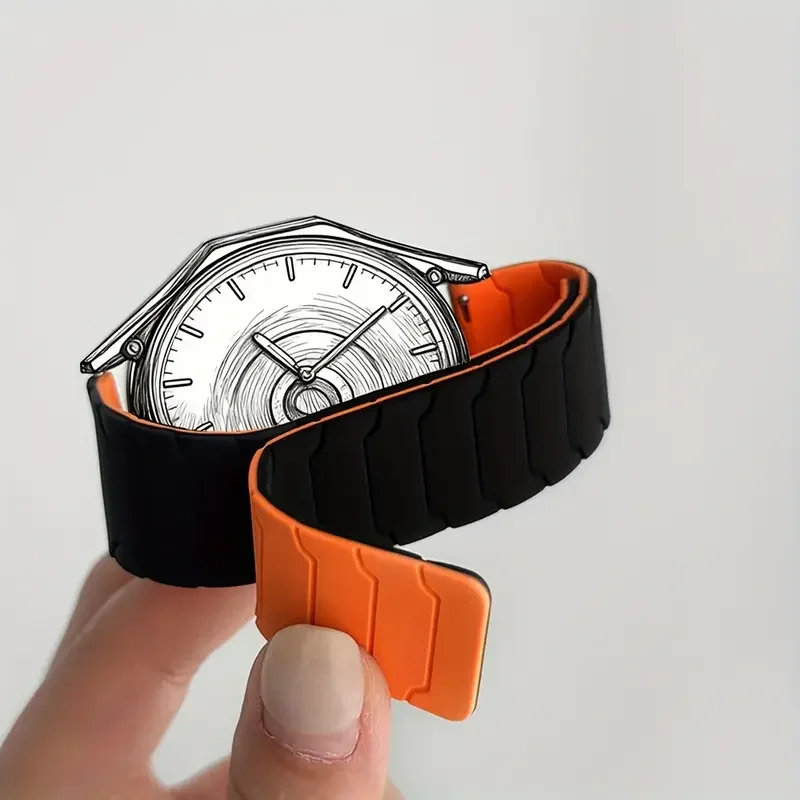 Magnetic Loop Silicone Strap Band - Universal 22mm/20mm Watch Accessories