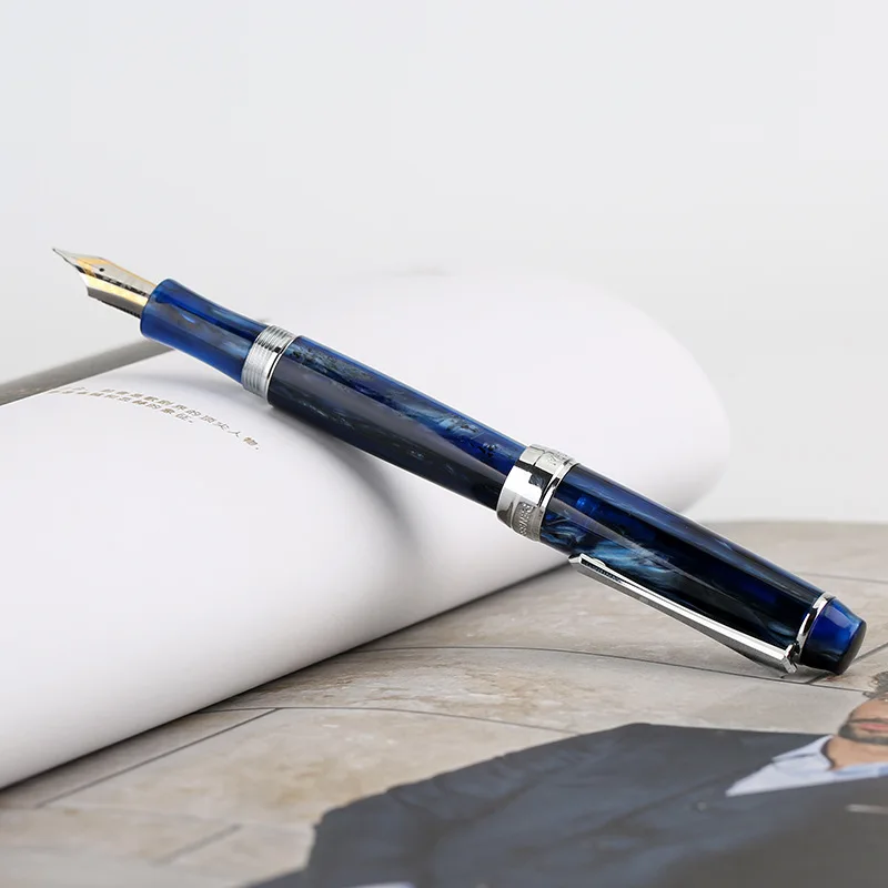 PENBBS 투명 다채로운 진공 필링 만년필, 고급 펜촉, 패션 쓰기 사무실 선물 잉크 펜, 학용품, 456 송진