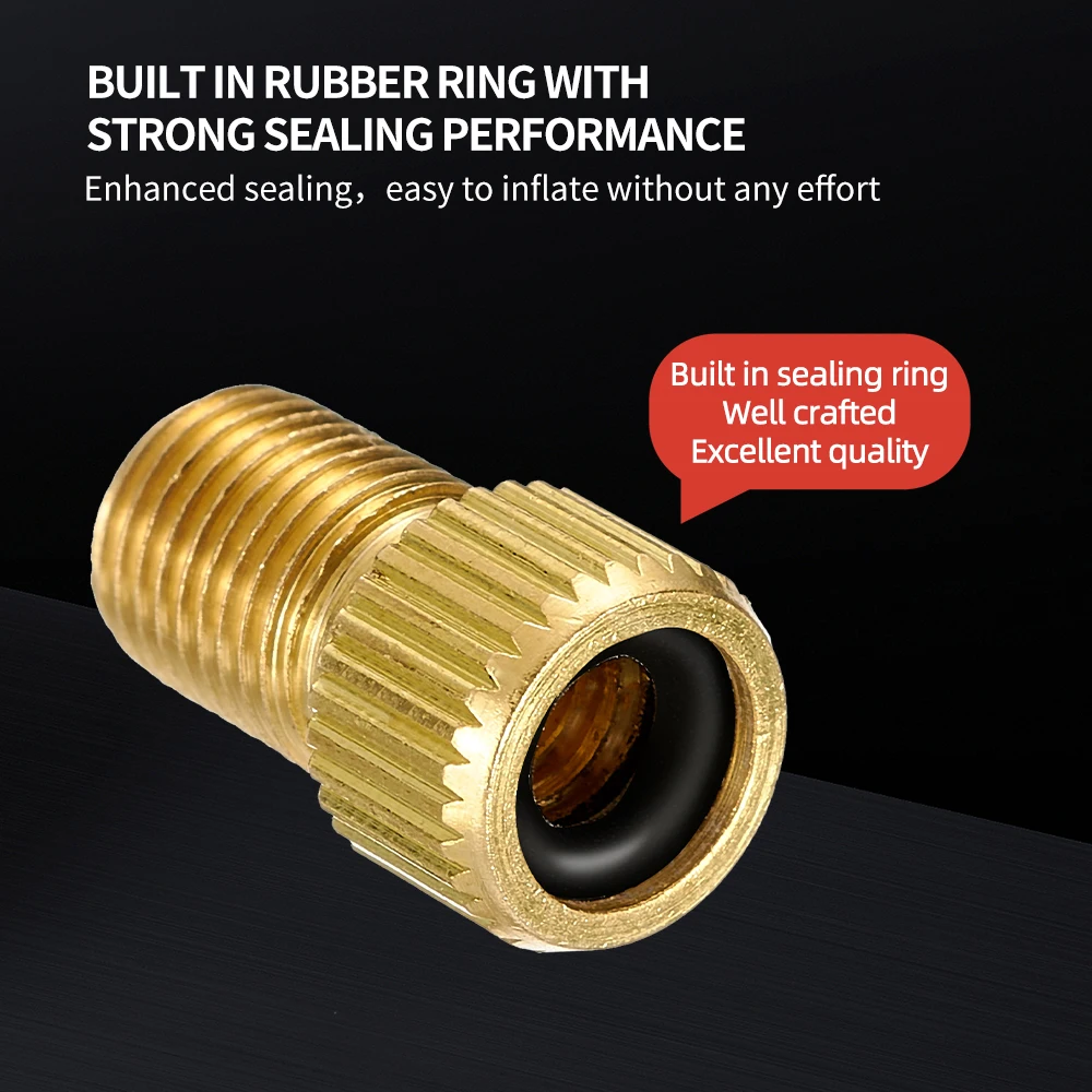 VXM Bicycle Wheel Tire Transfer Valve Adapter French Mouth To AV Road Bike Copper FV Pump Valve Cap Cycling Tyre Accessories