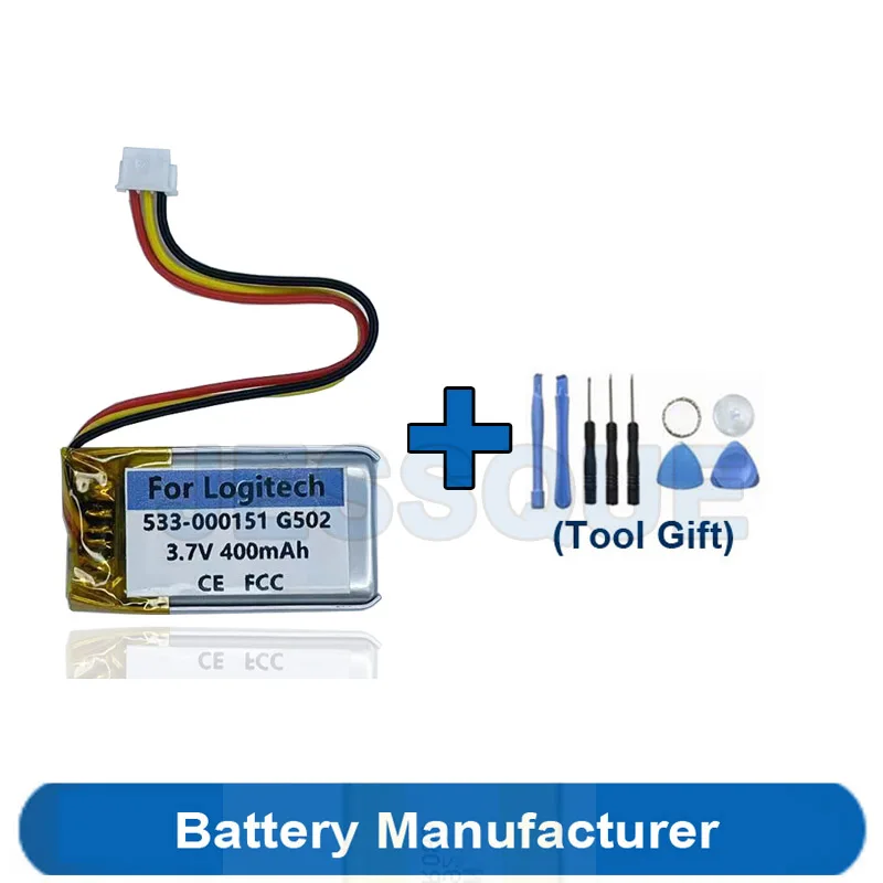 Strumenti Regalo + 400Mah 533-000151 Batteria Muslimex Per Logitech G502 Hero Proteus Spectrum Wireless Mouse Batterie Accumulatore