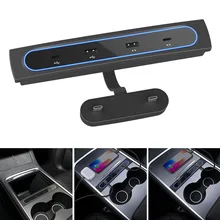 

Intelligent USB Shunt Docking Station For Tesla 2021 Model 3 Y 27W Quick Charger Auto Electronics Interior Parts Car Accessories