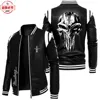 Contrast color leather jacket Ford Mustang car logo retro washed pu leather jacket windproof men's autumn and winter warm velvet 4