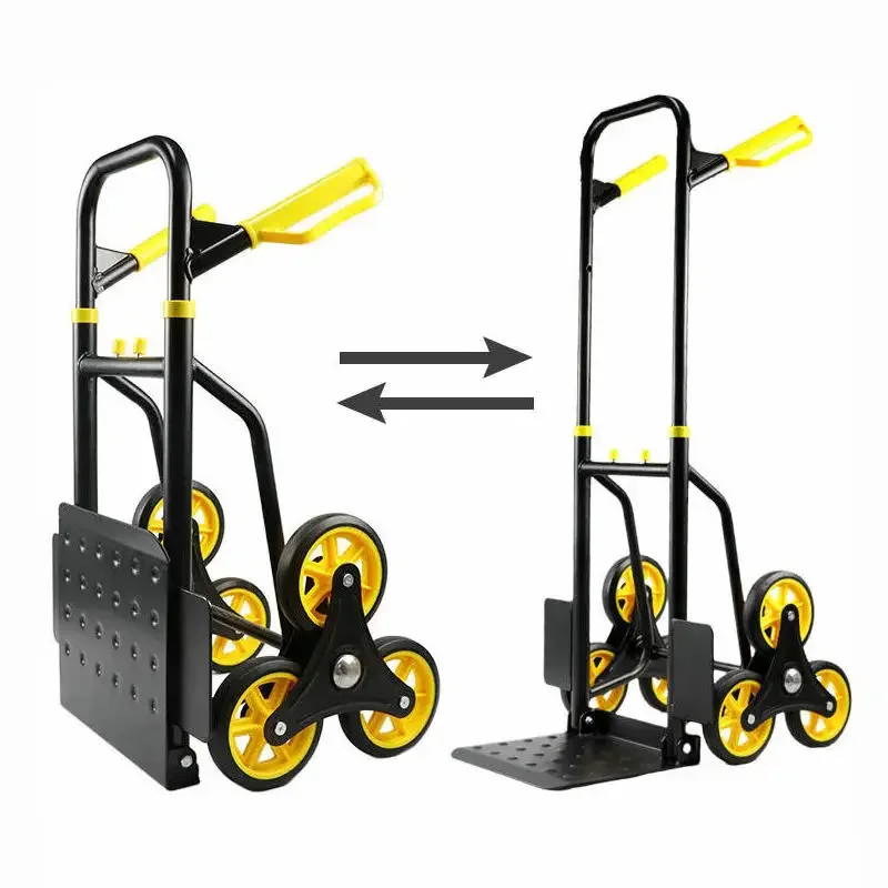 Stair Climber Hand Truck Moving Dolly, 440 Lbs Capacity Heavy-Duty Trolley Cart with Handle & Rubber Wheels