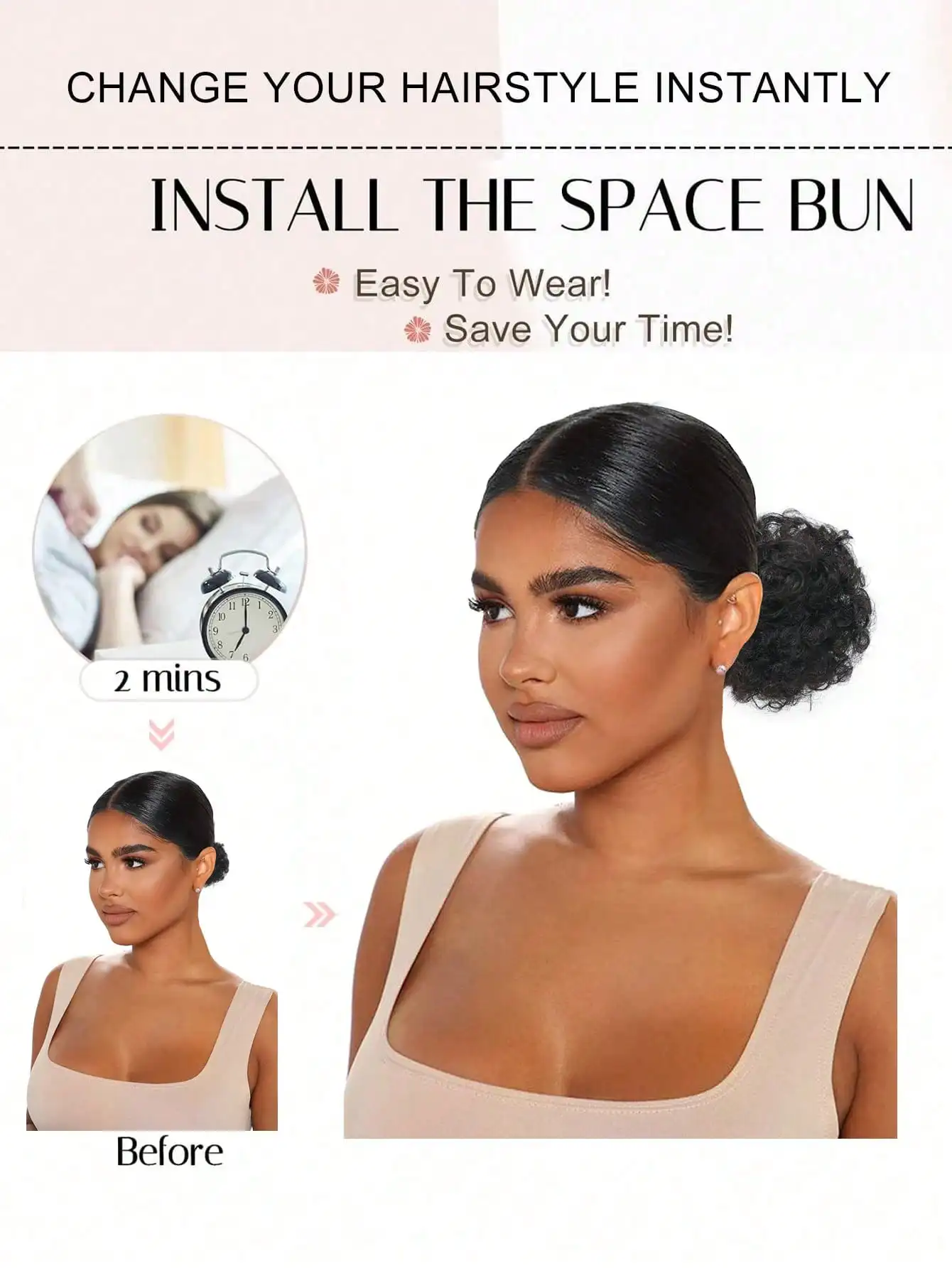 Synthetic Afro Puff Curly Ponytail Clip In Hair Extensions