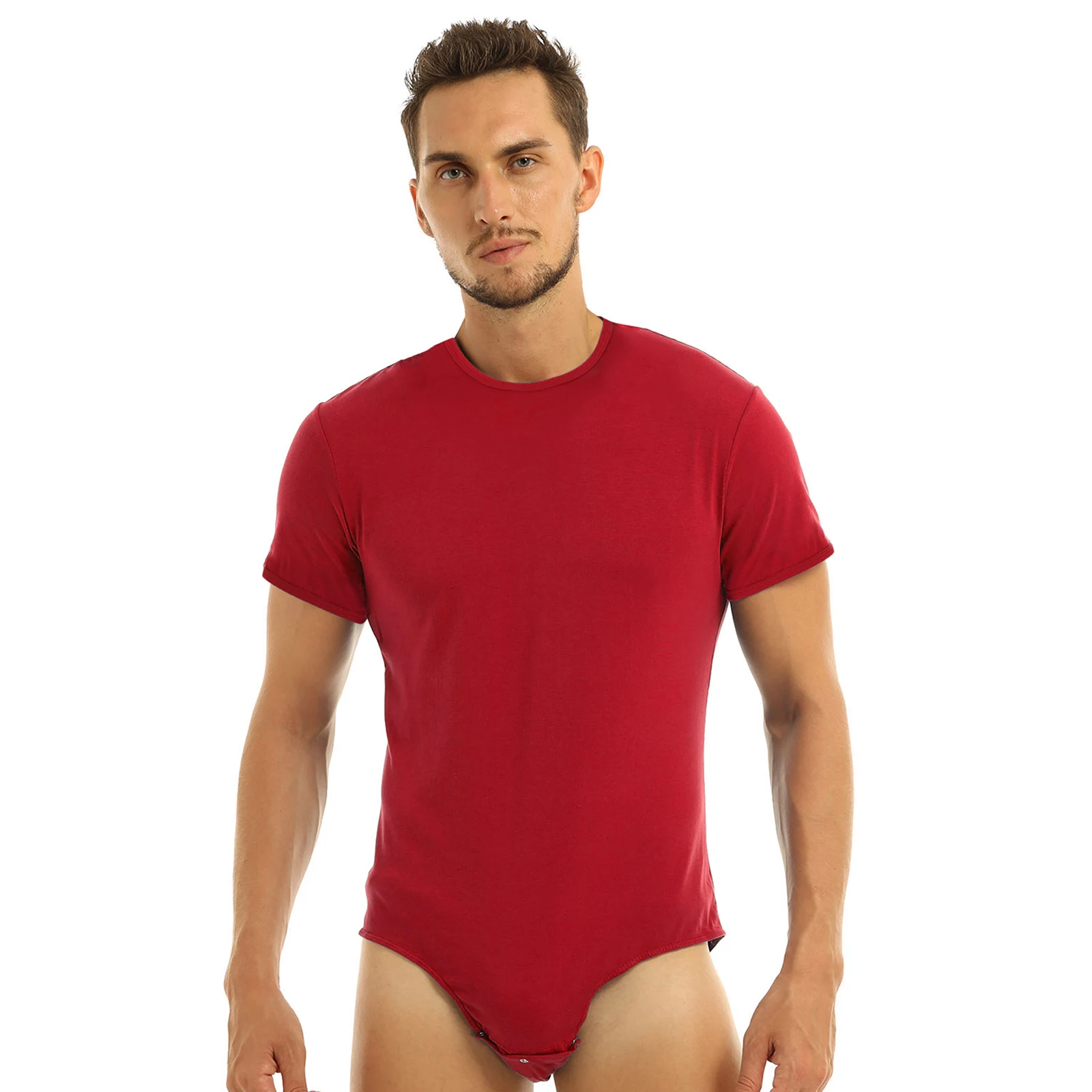 thumbnail image 1 of Ropa de hombre para adultos, peleles de una pieza para bebés, lencería, ropa de fiesta para discoteca, camiseta de manga corta con entrepierna a presión, mono, pijama, 1 of 5