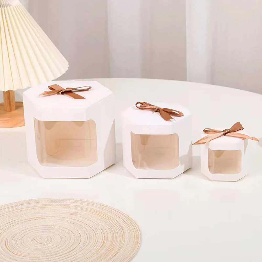Window Display Ribbon Style Gift Box Wedding Birthday Kindergarten Holiday Snack Nuts Beans Small Packaging Kraft Paper Bags