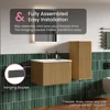 24" Bathroom Vanity with Sink,Modern Floating Vanity with Push Open Soft Close Drawer,Large Storage for Small Space,Natural Oak 6