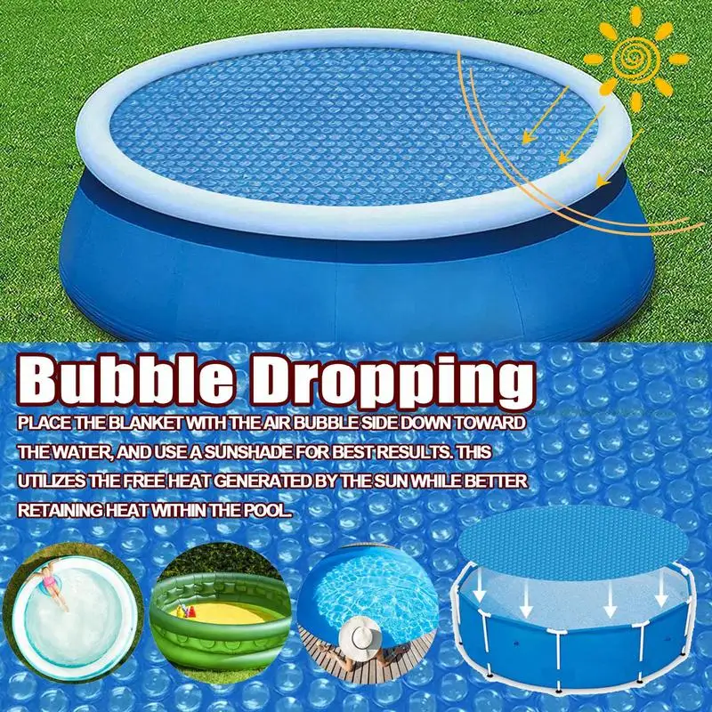 Round Solar Pool Cover Rainproof Dust Insulation Film Covers Heat Retaining UV Resistant Solar Pool Cover For Swimming Pool