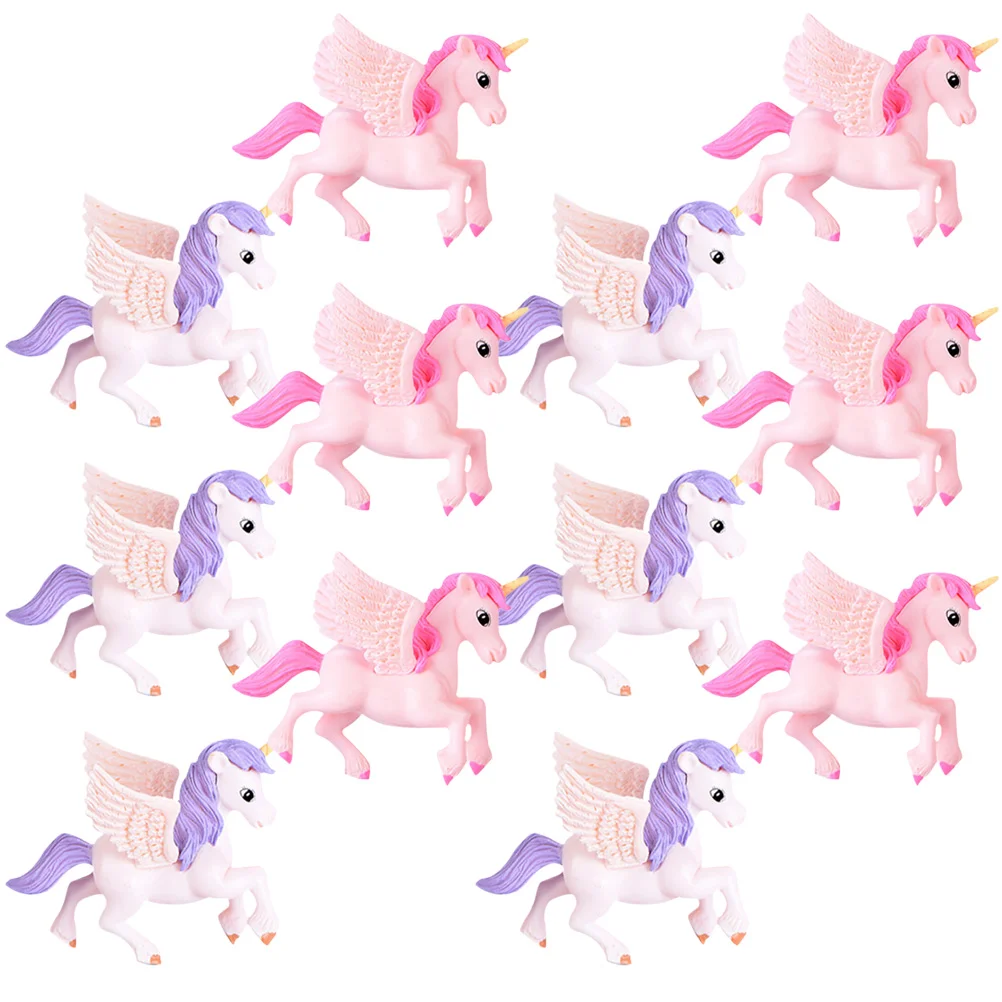 

Toddmomy Christmas Decorations Mini Unicorn Figures 12Pcs Lovely Flying Horse Unicorn Model