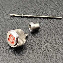 Black Silver Screw - In Crown with Atem Engraved 'S' Design (NO.10)