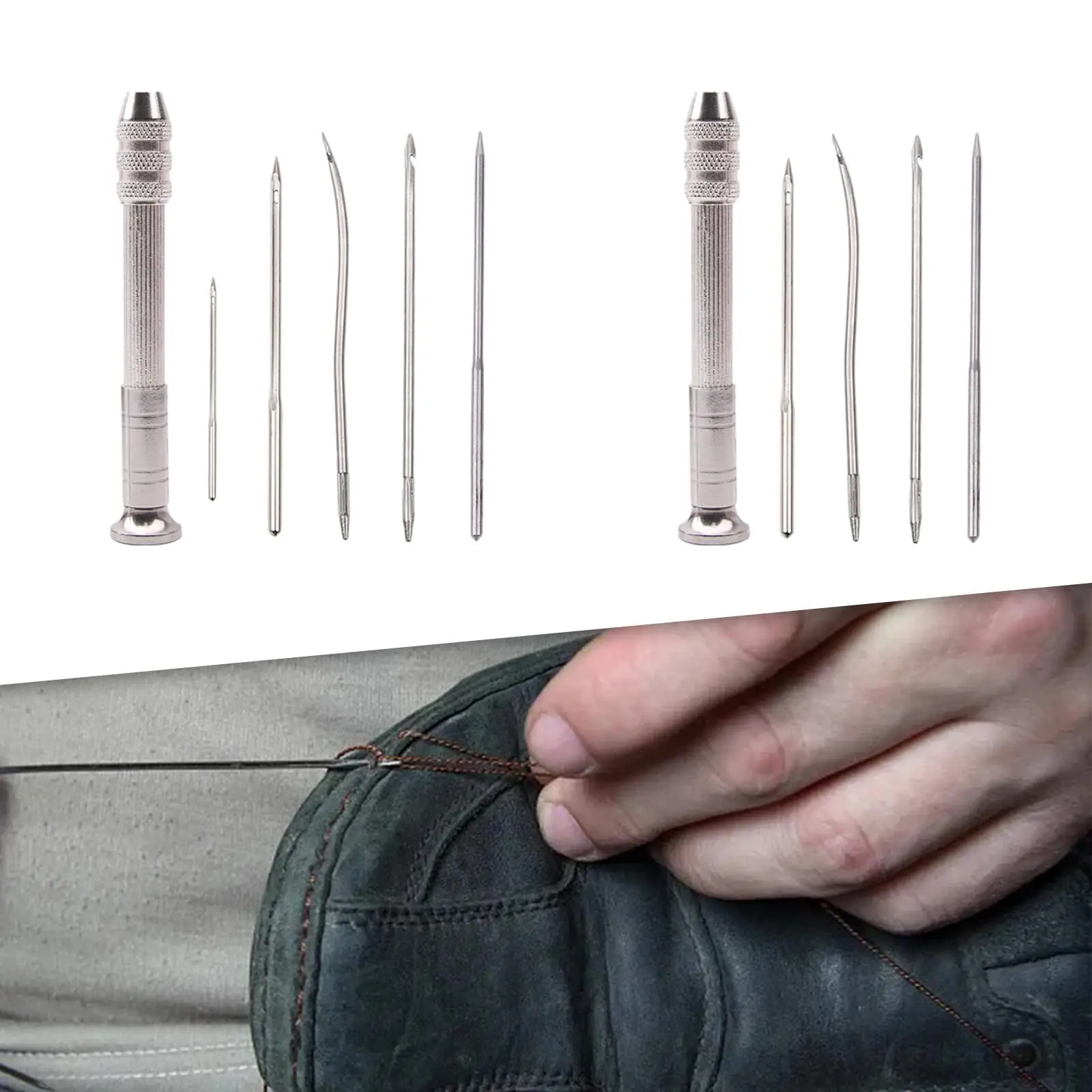 PU 가죽 재봉 송곳 세트, 신발 수리 도구, DIY 공예 캔버스